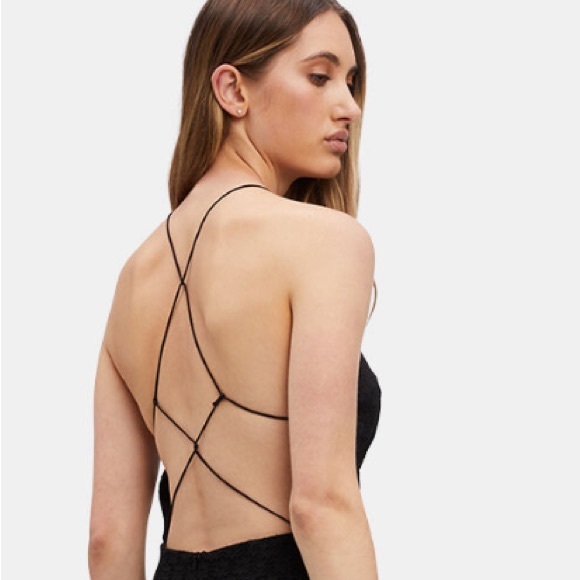 Bardot Black Halter Chameleon Backless Lace Midi Sexy Chic Dress Size 8 NWT - Picture 5 of 10